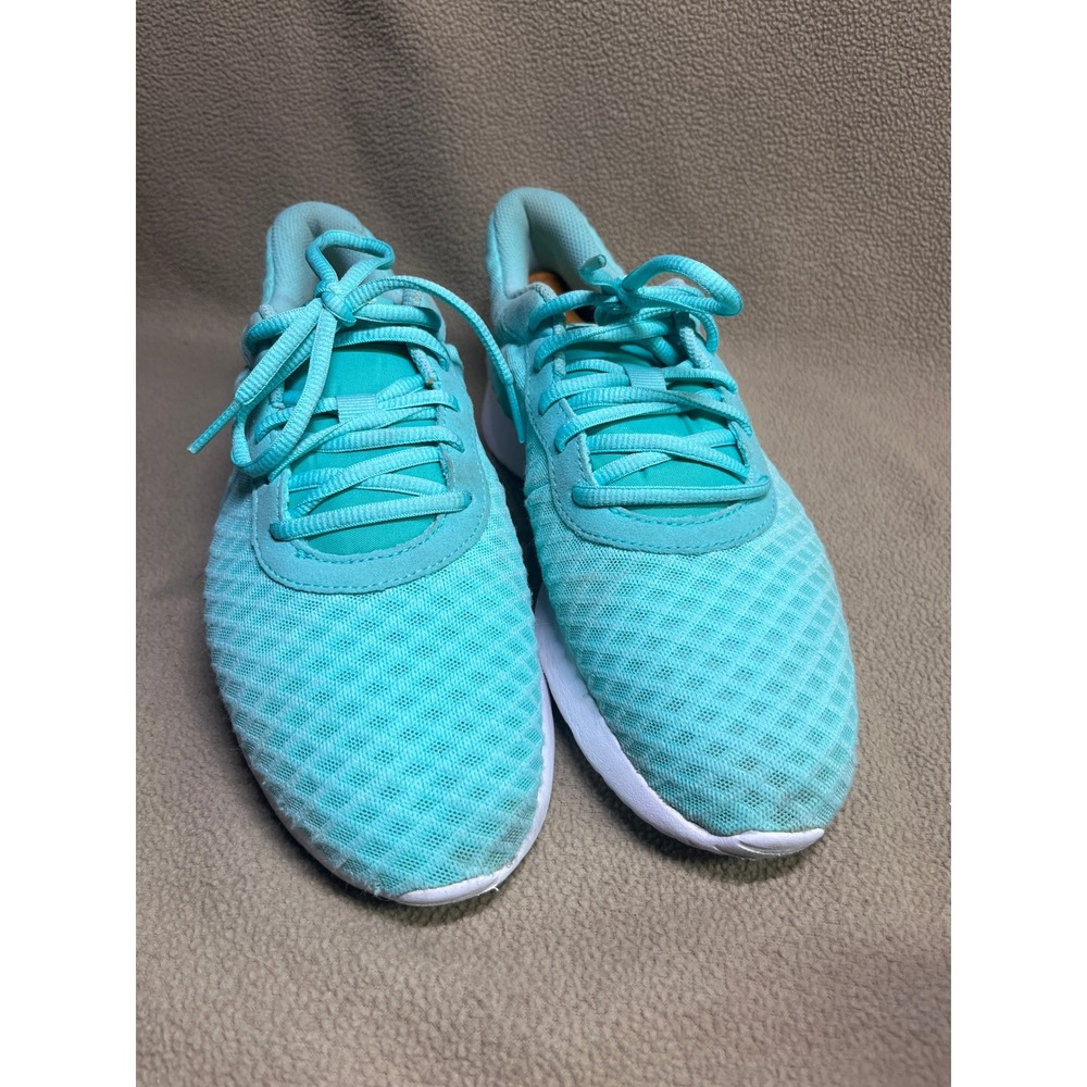 Nike Tanjun Teal White Mesh Low Top Running Shoes Size 8 Womens